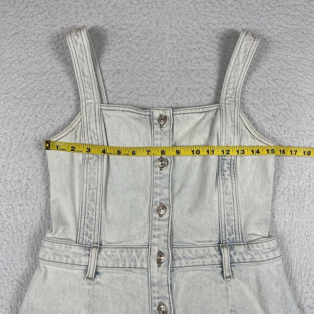 7 For All Mankind Dress Womens Large Denim Mini Frayed Hem‎ Sun Bleached Travel - Picture 7 of 11